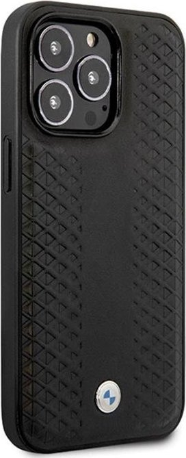 Mbulesë telefoni BMW Leather Signature, për iPhone 14 Pro, lëkurë, e zezë