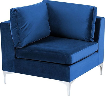 Kolltuk këndor Beliani Evja, 4 vende, kadife, blu