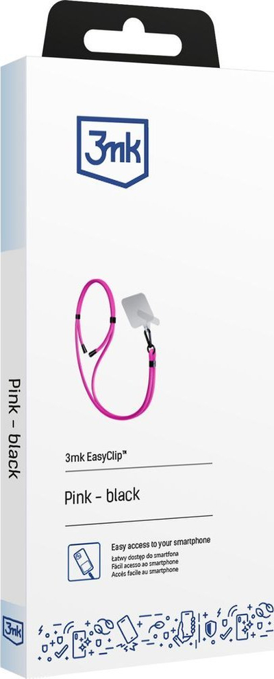 Varëse telefoni 3MK EasyClip, për smartphone, me karabinë, rozë