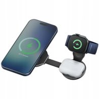 Karikues wireless 3 në 1 Energea Alumag Trio 2, MagSafe, 25W, Gunmetal