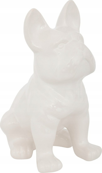Statujë dekorative Atmosphera White Bulldog, qeramike, 12cm, e bardhë