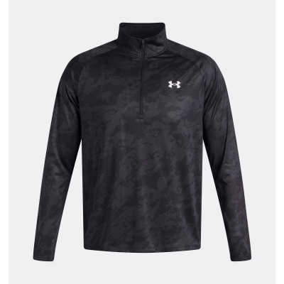 Bluzë sportive Under Armour Tech me zinxhir, mëngë të gjata, për burra, e zezë