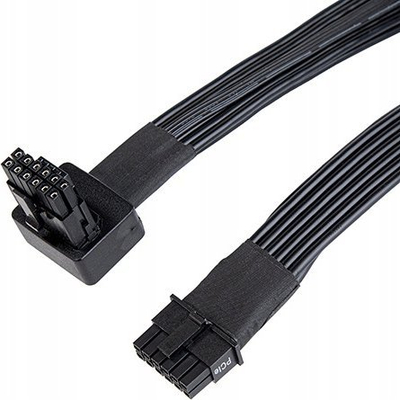 Kabllo SilverStone PP14-90 12VHPWR, 12+4 pin nga furnizimi në 12+4 pin te karta grafike 90°, i zi