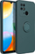 Mbulesë silikoni me ring për Xiaomi Redmi 10C, me unazë që rrotullohet, jeshile