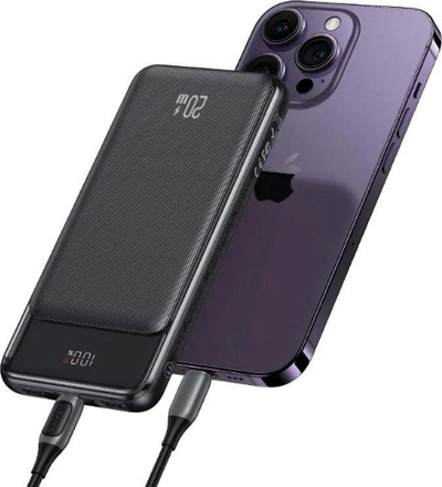 Powerbank Usams, 10000mAh, 10W, 1x USB C 2x USB A, i zi