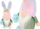 Figurinë zbukuruese Saska Gnome Bunny, 27 cm, për Pashkë, shumëngjyrëshe