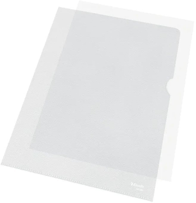 Kopertina plastike Esselte A4, 0.115 mm, jo reflektuese, set 100 copë, transparente