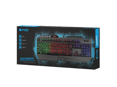 Tastierë Fury Skyraider, USB, RGB, membranë, e zezë