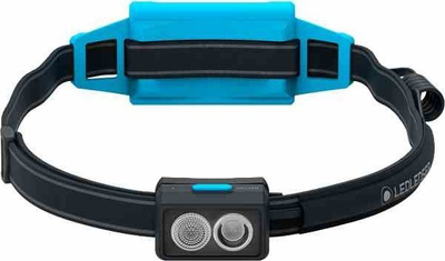 Dritë koke Ledlenser Neo 5R, rikarikueshme, për vrap, blu