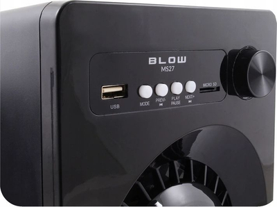 Altoparlantë 2.1 Blow MS27, USB microSD, LED blu, të zinj