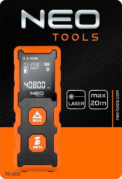 Largësimatës me laser Neo, 20 m, i kuq