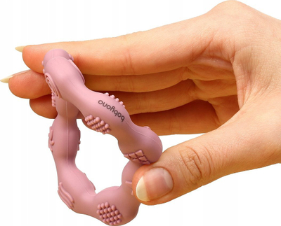 Unazë për dhëmbëzë BabyOno Silicone Teether Ring, silikon, pa BPA, blu