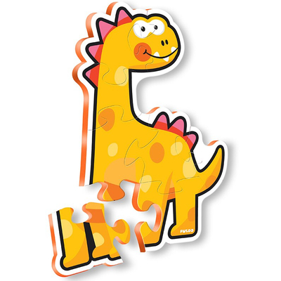 Puzzle shkumëz Puedo Dinosaur, 10 pjesë, portokalli