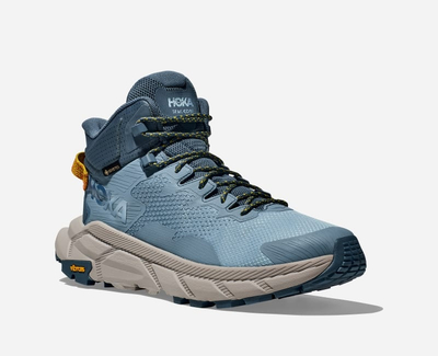 Këpucë malore HOKA Trail Code GORE TEX, membranë GORE TEX, shollë me amortizim të lartë, gri Shadow Dusk