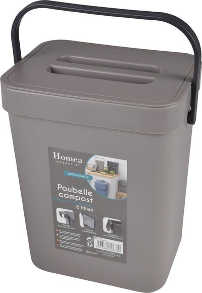 Kosh i varur kuzhine Kitchen Hanging Bin, 5L, plastikë, gri