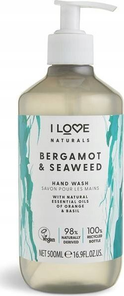 Sapun likuid për duar I Love Cosmetics Naturals Bergamot &amp; Seaweed, 500 ml