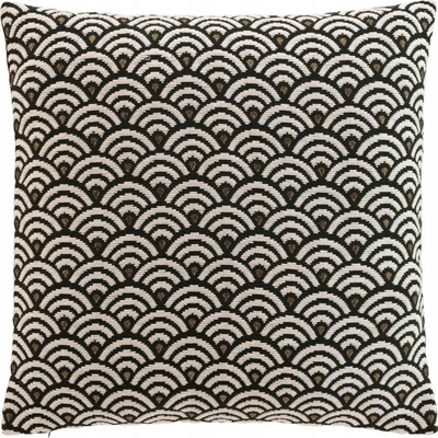 Jastëk dekorativ Minela Chenille, 45x45cm, me këllëf të heqshëm, i zi
