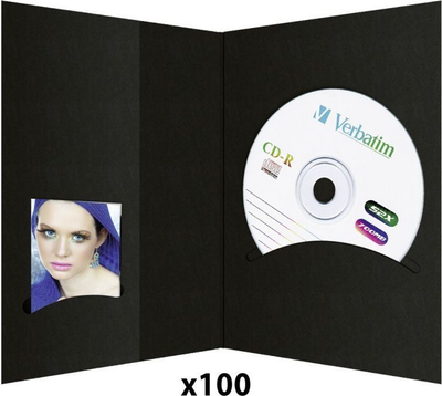 Kuti pasaporte me xhep për CD Daiber, 10x15 e zezë, 100 copë