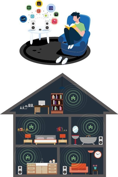 Amplifikator rrjeti iEAST AMP i50B V2, Hi Fi multiroom, Wi Fi edhe Bluetooth, i bardhë