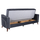 Divan-Shtrat 3 ulëse PORTMAN, 228×86×90 cm HM3247.01, gri/ kaltër