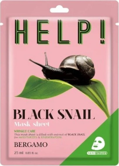 Maskë fytyre Bergamo Black Snail, fletë, 25ml