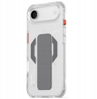 Kapak telefoni Skinarma Haxa për iPhone Air, me magnet për karikim, me grip stand, transparent