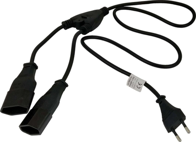 Kabllo rryme Akyga AK-RD-05A, 1x fole Euro 2x fole Euro, 1.2 m, i zi
