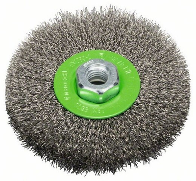Furçë rrethore për inox Bosch Clean for Inox Wire Wheel, tel i valëzuar, për pastrim metalik