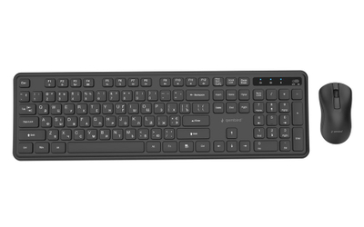 Set tastiere dhe mausi Gembird Slim Pro Business, wireless, layout rus (RU), i zi
