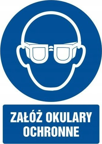 Tabelë sigurie PROCERA Sign TDC BH-GL003BKPN, shenjë “Vendos syzet mbrojtëse”, blu
