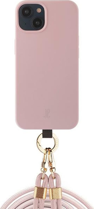 Këllëf telefoni Just Elegance PopGrip për iPhone 15 Pro, me varëse, rozë