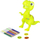 Projektor vizatimi për kalamaj T-Rex dinosaurus, 18 figura, 12 lapsa me ngjyra, shumëngjyrësh