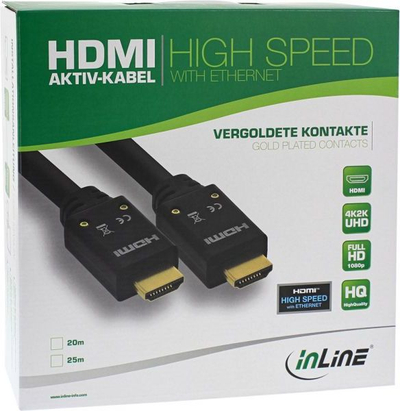 Kabllo HDMI InLine, 25m, High Speed me Ethernet, i zi