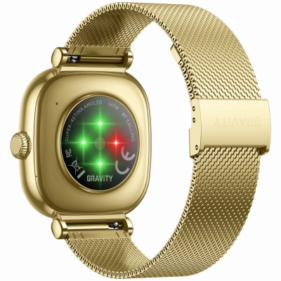 Smartwatch për goca Gravity GT32-2, bën telefonata, me rrip metalik edhe lëkure, ngjyrë e artë