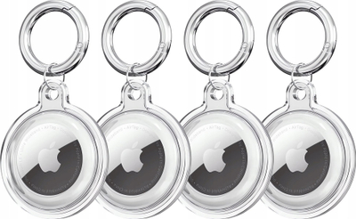 Set mbrojtës silikon Tech-Protect Icon për Apple AirTag, 4 copë, transparent