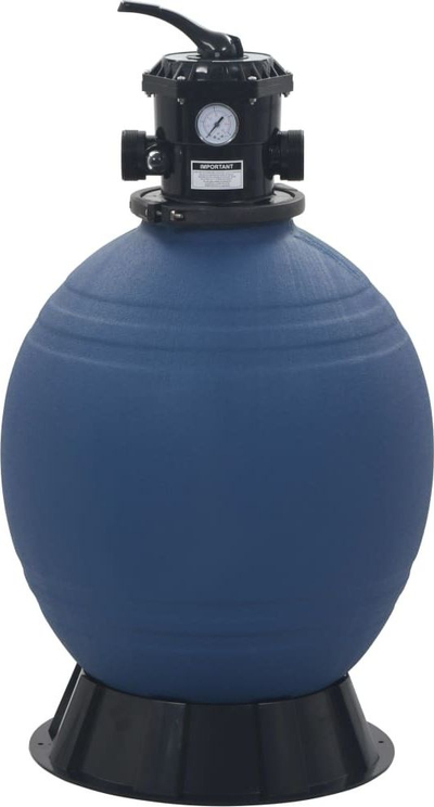 Filtër rëre për pishinë VidaXL, diametër 560 mm, valvul 6 pozicione, blu