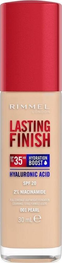 Fondatinë Rimmel London Lasting Finish 35 Hour, 30ml, SPF20, nuanca 1 Pearl