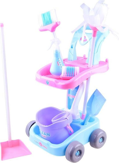 Set lodër pastrimi BIG Little Household Assistant, karrocë me pajisje, robot fshesë me korrent me dritë edhe zë, shumëngjyrësh