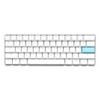 Tastierë gaming Ducky One 2 Pro Mini White Edition, mekanike Gateron Yellow, RGB LED, e bardhë