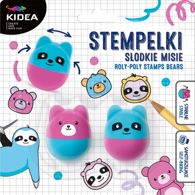 Vulë vetëngjyrose Derform Timbro Kidea Teddy Bears, set me 2 copa