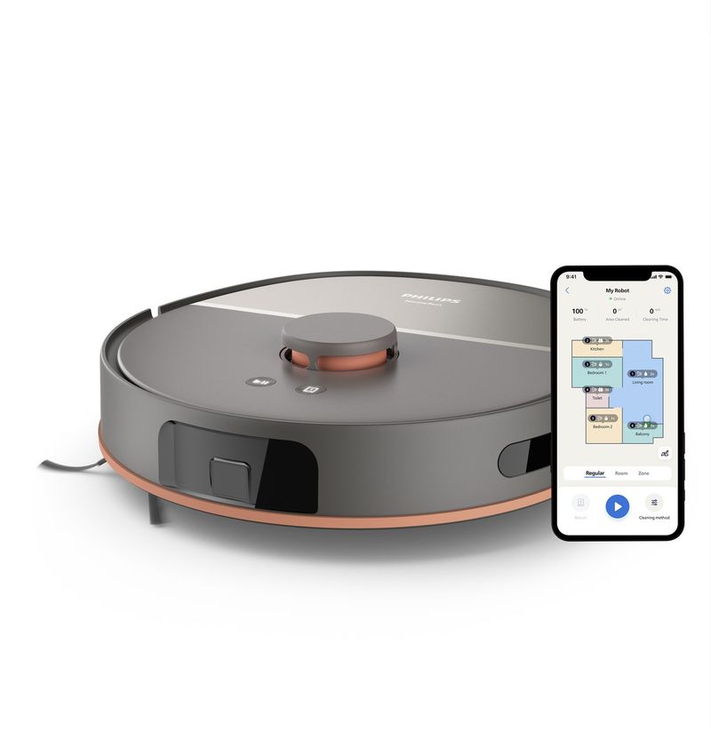 Robot fshesë Philips HomeRun Series 5000, larje dhe fshirje dyshemeje, gri