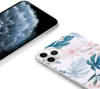 Mbulesë protektive Crong Flower Case për iPhone 11 Pro, model lulesh, transparente me motiv