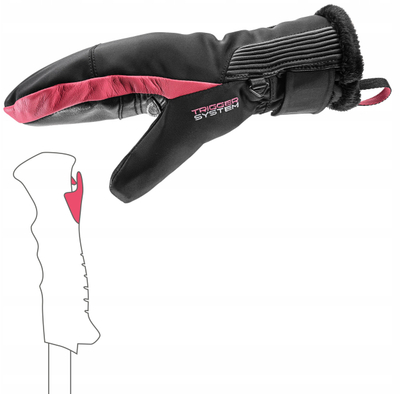 Dвојни ракавици за скијање Leki Vallarta 3D Women Mitt, големина 6.5, црни