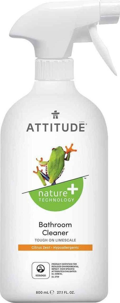 Течност за чистење бања Attitude Lemon Peel, 800 ml, мирис на агруми