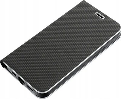 Futrollë telefoni OEM LUNA Book Carbon për iPhone 14 Pro, me kapak, e zezë