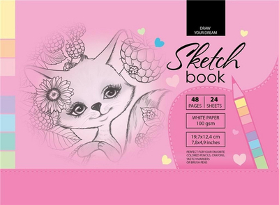 Sketchbook TW Fresh, 197x124mm, 48 fletë, 100g, i bardhë