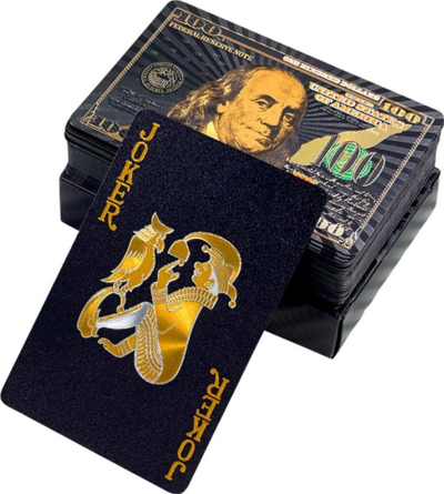 Karta letrash LEAN TOYS Elegant Dollar Bill, 54 letra, të zeza