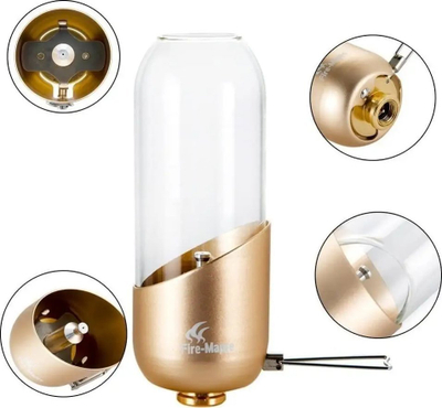 Lampë kampi me gaz Fire-Maple Orange, filetë EN417, 4 g në orë, ngjyrë portokalli