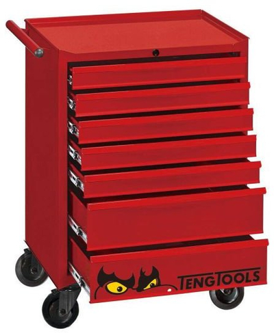 Set veglash Teng Tools Classic 217 Foam, 217 pjesë, karrocë me 7 sirtarë, i kuq