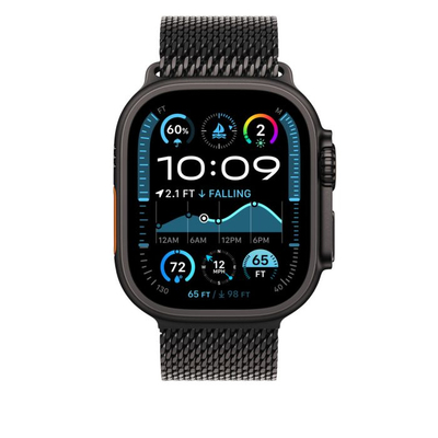 Apple Watch 49mm Milanese Loop, Black Titanium Milanese Loop, S